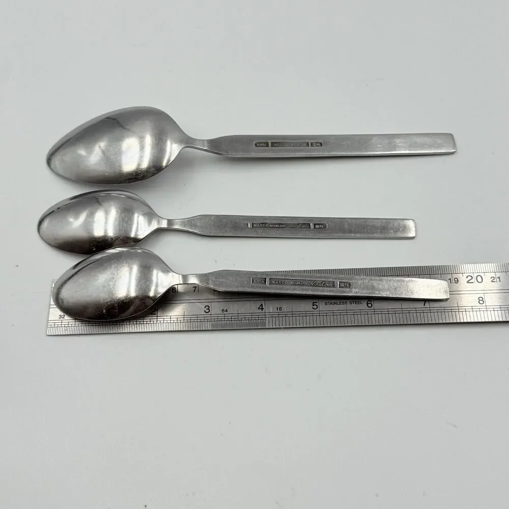 3 Stainless Kashmir Serving Spoon Place Soup MCM Decor Replacements Nasco Modern